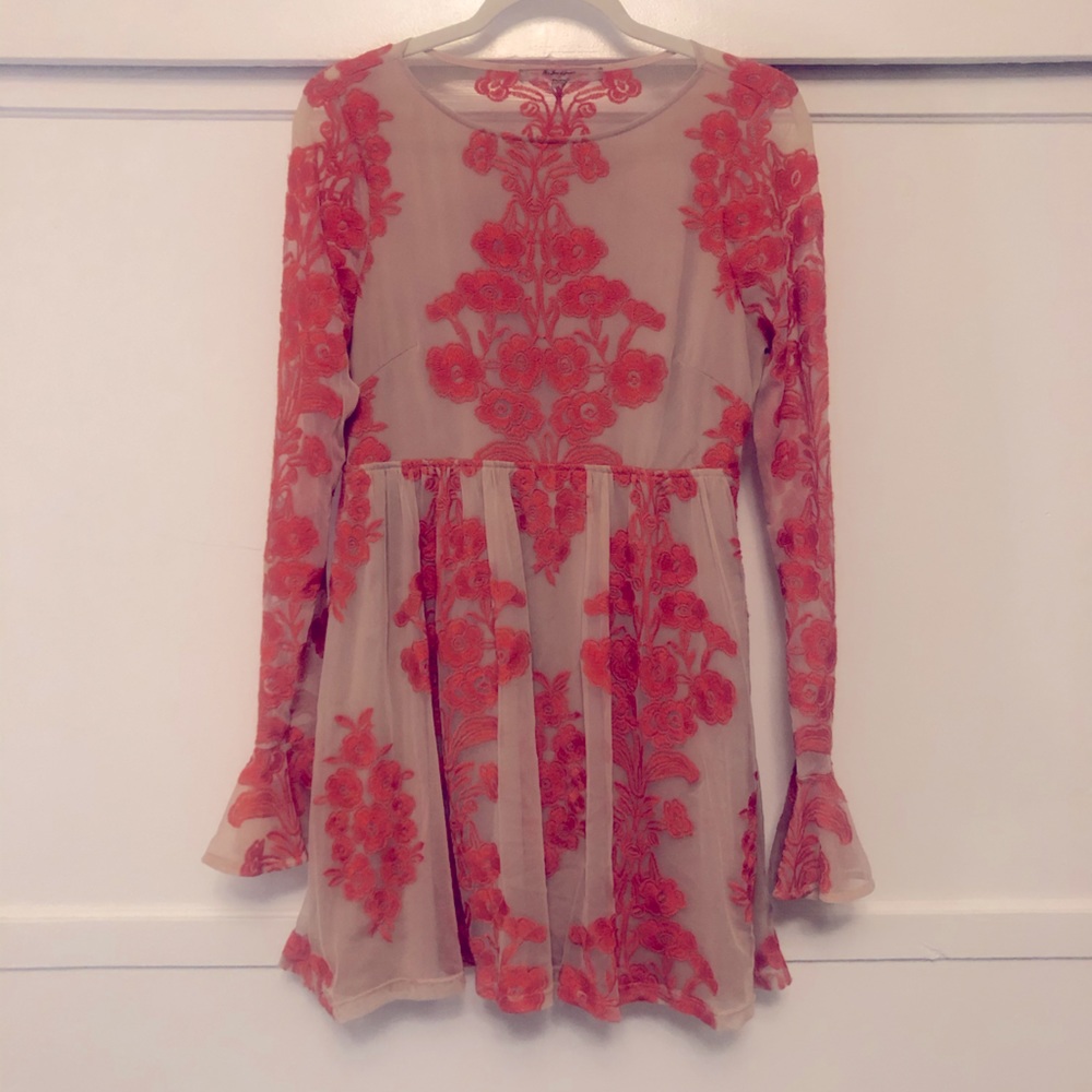 For Love & Lemons Temecula Dress Orange Medium M